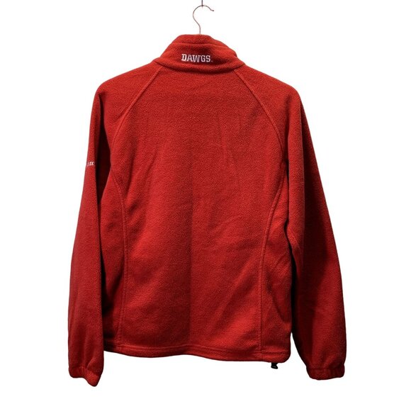 Columbia Georgia Dawgs UGA Jacket Womens Size Medium Red Fleece Full Zip Pockets - Picture 2 of 14
